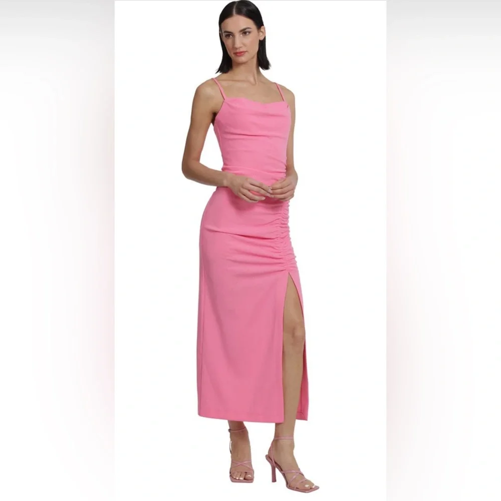 ONLY WORN ONCE! Donna Morgan for Maggy Shirred Draped Dress in size 16 - Picture 6 of 6